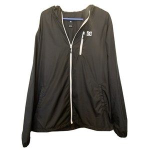 DC Shoes Retro Water Resistant Hooded Windbreaker Zip Up Jacket XL